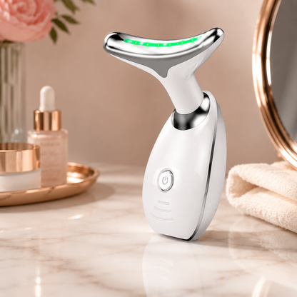 Masajeador de cara, cuello y papada con vibración y LED